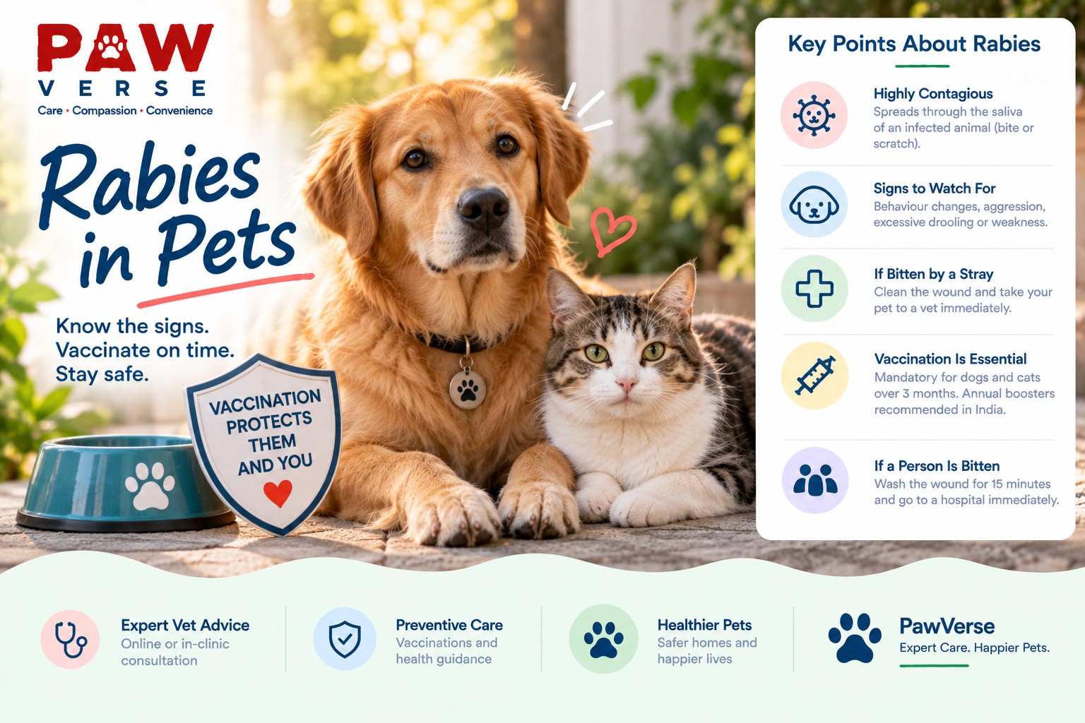 Rabies in Pets: Vaccination, Signs & What to Do if Your Pet Is Bitten by a Stray